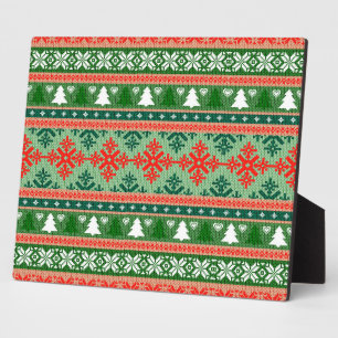 Weihnachtsstrickmuster Fotoplatte