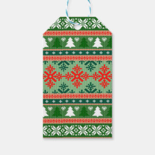 Weihnachtsstrickmuster Geschenkanhänger