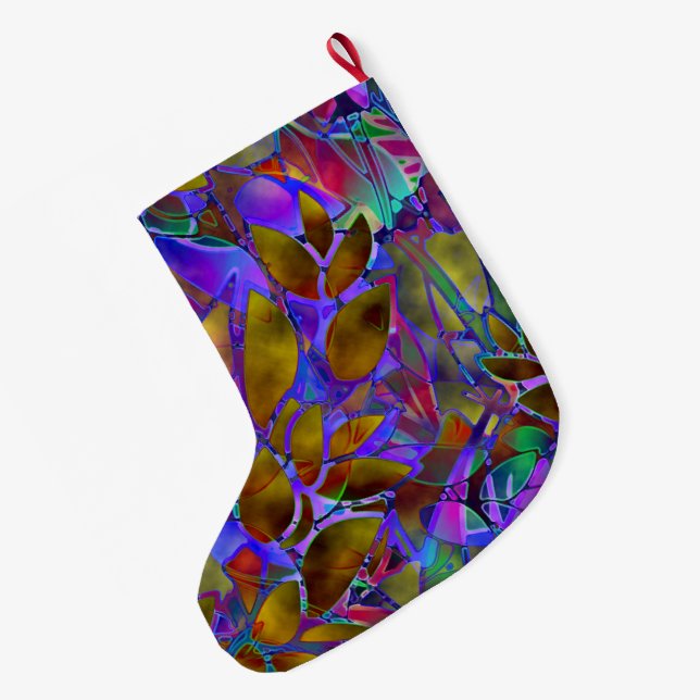 WeihnachtsStrumpf-abstraktes beflecktes mit Großer Weihnachtsstrumpf (Rückseite (Hängend))