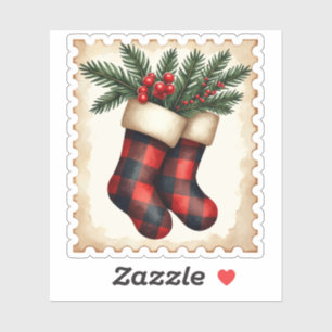 Weihnachtsstrumpf-Briefmarke Aufkleber