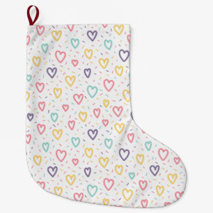 Weihnachtsstrumpf, Bunte Herzen Liebe Großer Weihnachtsstrumpf