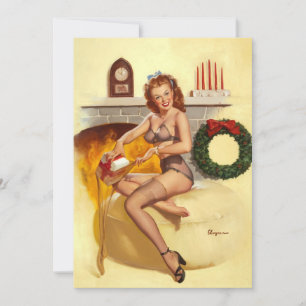 Weihnachtsstrumpf-Füllung Pin-Up Einladung