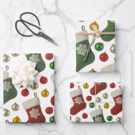 Weihnachtsstrumpf Geschenkpapier Set