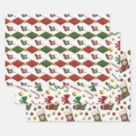 Weihnachtsstrumpf geschenkpapier set