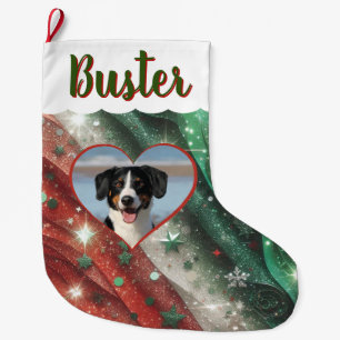 Weihnachtsstrumpf mit beliebigem Foto, Person oder Großer Weihnachtsstrumpf