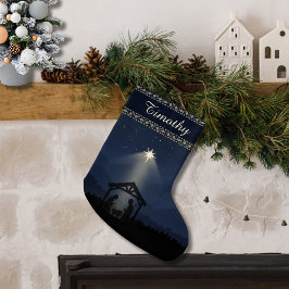 Weihnachtsstrumpf mit nächtlicher Weihnachtssilhou Großer Weihnachtsstrumpf