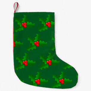 Weihnachtsstrumpf mit Stechpalmenblättern Kleiner Weihnachtsstrumpf