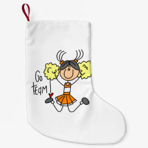 Weihnachtsstrumpf Orange Go Team Cheerleader Kleiner Weihnachtsstrumpf