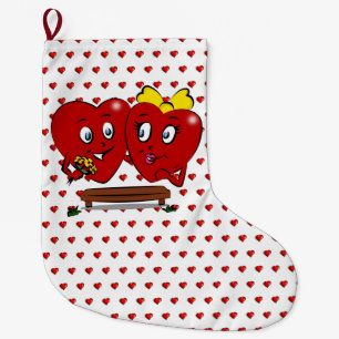 Weihnachtsstrumpf, Paar rote Herzen Liebe Großer Weihnachtsstrumpf