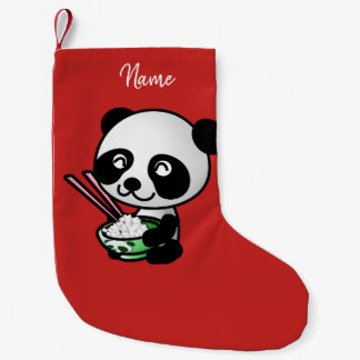 Weihnachtsstrumpf. Panda. Kleiner Weihnachtsstrumpf