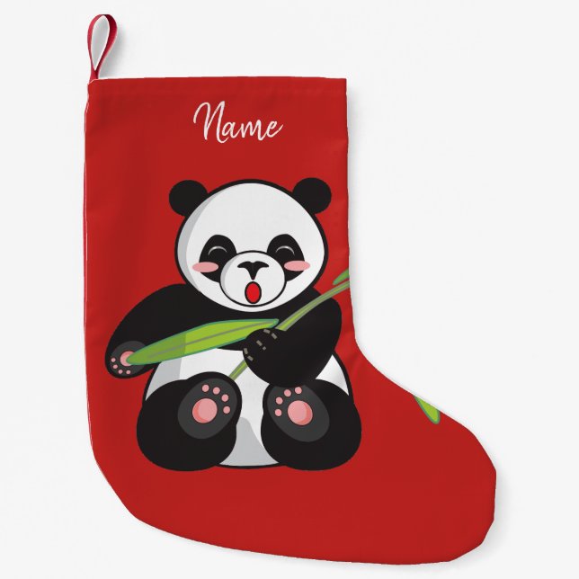 Weihnachtsstrumpf. Panda. Kleiner Weihnachtsstrumpf (Vorderseite)