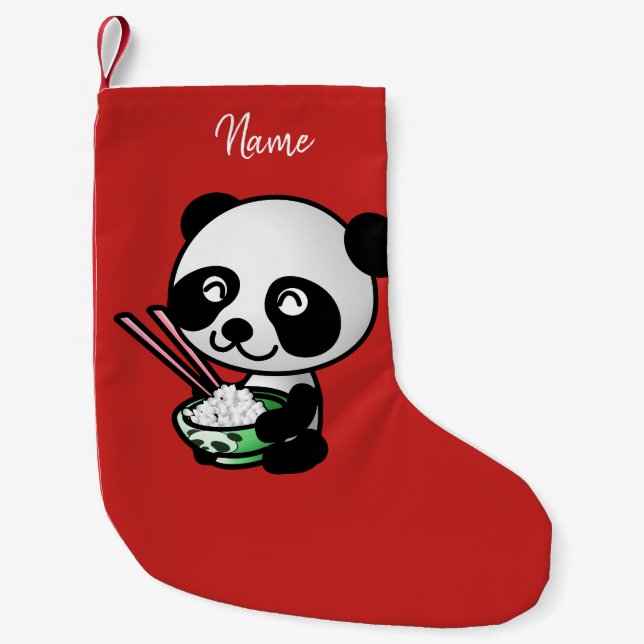 Weihnachtsstrumpf. Panda. Kleiner Weihnachtsstrumpf (Vorderseite)