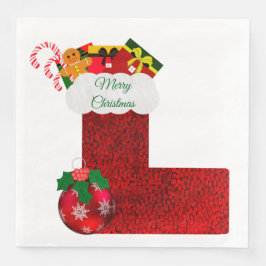 Weihnachtsstrumpf Papier Serviette