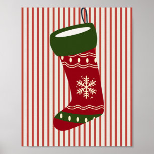 Weihnachtsstrumpf Rot Poster