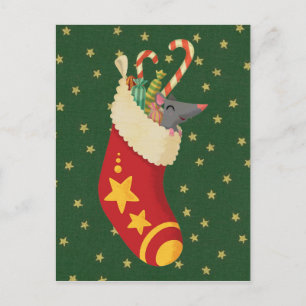 Weihnachtsstrumpf Vintage-Postkarte Postkarte
