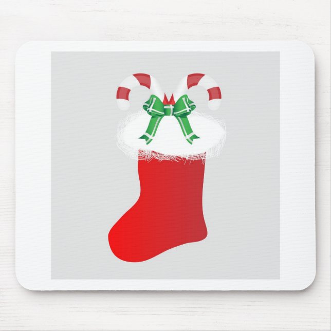 WeihnachtsStrumpf-Zuckerstange-Friedensschicksal Mousepad (Vorne)
