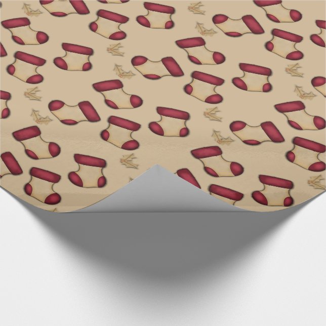 Weihnachtsstrümpfe Geschenkpapier (Ecke)