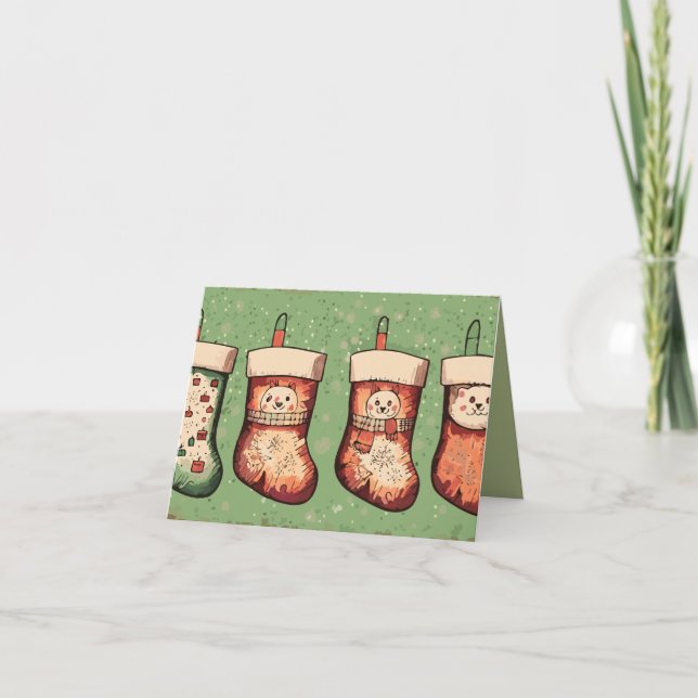 WeihnachtsStrümpfe Karte (Vorderseite)