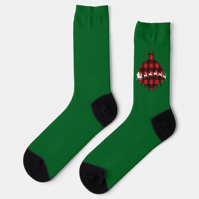 Weihnachtsstrümpfe mit Santa Claus Schmuck Socken (Linkes Detail)