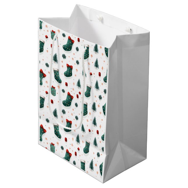 WeihnachtsStrümpfe Mittlere Geschenktüte (Vorderseite Schrägansicht)