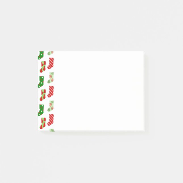 WeihnachtsStrümpfe Post-it Klebezettel (Vorderseite)