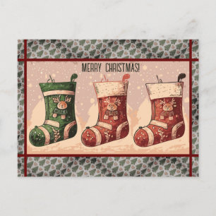 Weihnachtsstrümpfe Postkarte