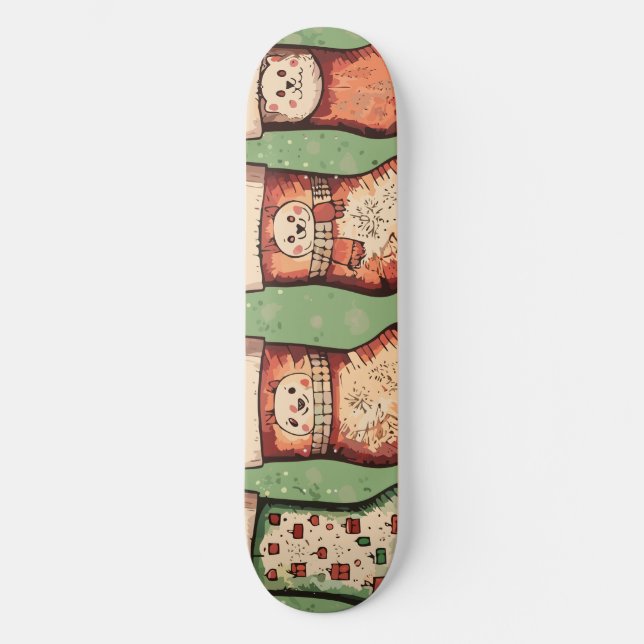 WeihnachtsStrümpfe Skateboard (Vorderseite)