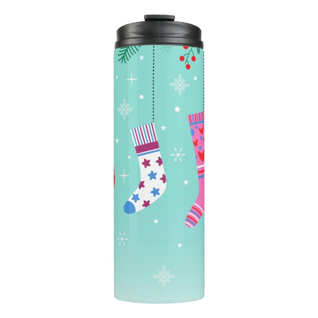 WeihnachtsStrümpfe Thermal Tumbler Thermosbecher (Vorderseite)