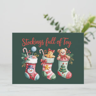 Weihnachtsstrümpfe voller Freude Ferien Preppy Feiertagskarte