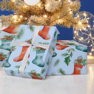 Weihnachtsstrümpfe Winterbeeren Weihnachten Geschenkpapier