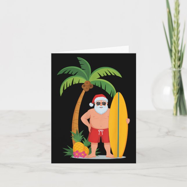 Weihnachtssurfen Santa Beach Ne Ferien Surfen Karte (Vorderseite)