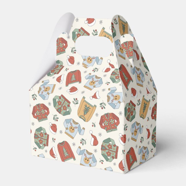 Weihnachtssüße und Hattern Muster Geschenkschachtel (Vorderseite)