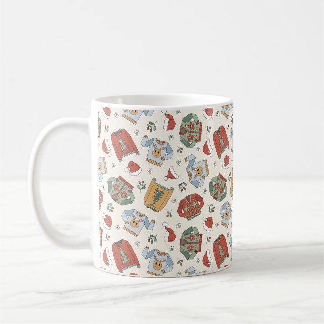 Weihnachtssüße und Hattern Muster Kaffeetasse (Links)