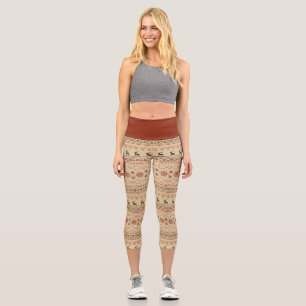 Weihnachtssüßer-Rentiermuster Capri Leggings