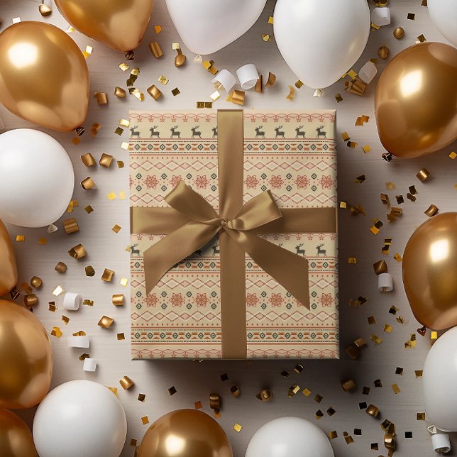 Weihnachtssüßer-Rentiermuster Geschenkpapier (Von Creator hochgeladen)