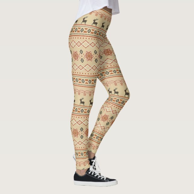 Weihnachtssüßer-Rentiermuster Leggings (Rechts)