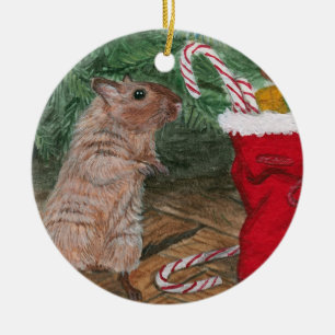 Weihnachtssüßigkeitgerbil-Weihnachtsverzierung Keramikornament