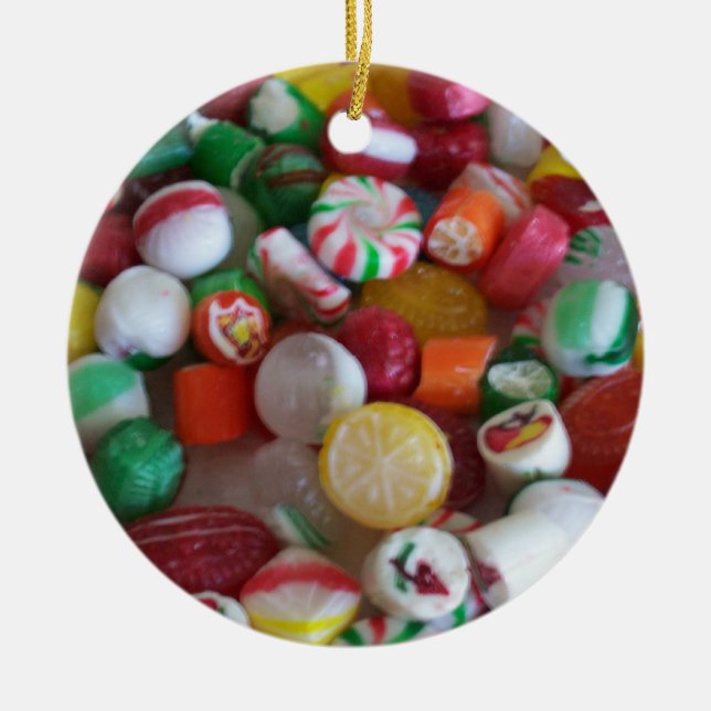 Weihnachtssüßigkeitsverzierung Keramik Ornament (Vorne)