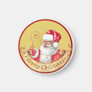 Weihnachtssymbol: Weihnachtsmann mit goldenem Stab Magnet