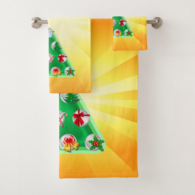 Weihnachtssymbole Badhandtuch Set (Insitu)