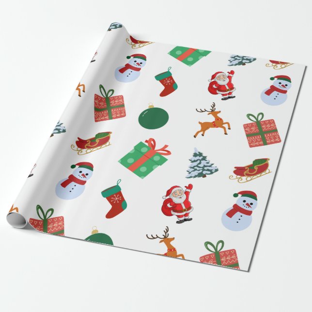 Weihnachtssymbole Geschenkpapier (Ungerollt)