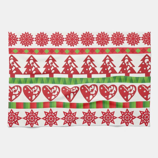 WeihnachtsSymbole Geschirrtuch (Horizontal)