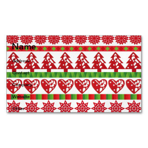 WeihnachtsSymbole Magnetische Visitenkarte