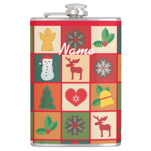 Weihnachtssymbole Medley Art Thunder_Cove Flachmann