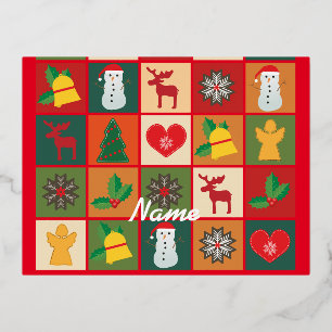 Weihnachtssymbole Medley Art Thunder_Cove Folien Feiertagspostkarte