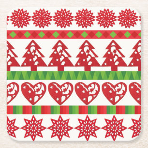 WeihnachtsSymbole Rechteckiger Pappuntersetzer