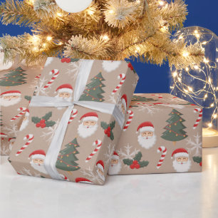 Weihnachtssymbole Retro-Muster Geschenkpapier