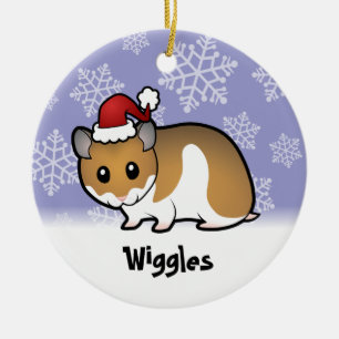 Weihnachtssyrian-Hamster Keramik Ornament