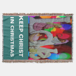 Weihnachtsszenario mit Liebe der Krippe Decke