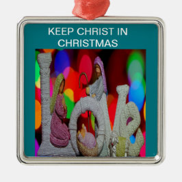 Weihnachtsszenario mit Liebe der Krippe Ornament Aus Metall